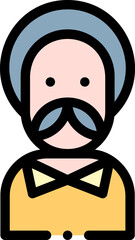 grandfather illustration on a white background     