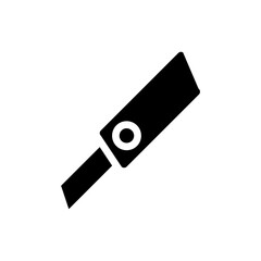 Minimalist utility knife icon symbolizing precision, craft, and cutting tool