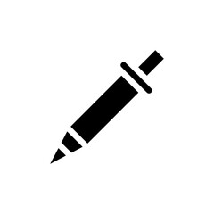 Minimalistic icon representation of a dropper utilized in laboratory settings