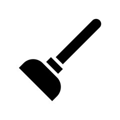 Stylized silhouette of a cleaning tool, a broom or a brush used for housework