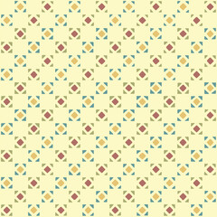 folk decorative art with hand drawn color squares and triangles. light repetitive background. vector seamless pattern. geometric fabric swatch. wrapping paper. design template for textile, linen