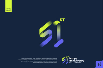 Modern 51st Anniversary Celebration with Gradient Number and Minimalist Design for Corporate or Startup Branding