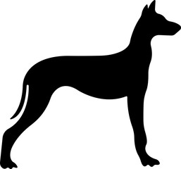 Dog icon in flat style. Pet, animal, tail, barking, purring, guard, isolated on transparent background