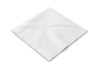 Realistic white square cocktail napkin isolated on white surface ideal for mockups