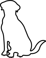 Dog icon in line style. Pet, animal, tail, barking, purring, guard, isolated on transparent background