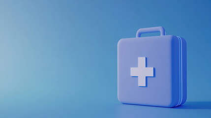 Obraz premium a simple blue first aid kit icon