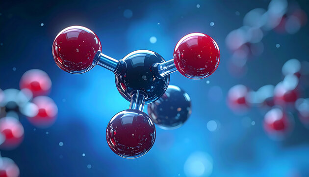 Stunning 3D Render of Methane Molecule: Chemistry & Science Visualization