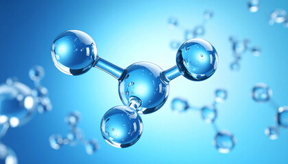 Stunning 3D Render of Water Molecule: Science, Nature, and Purity