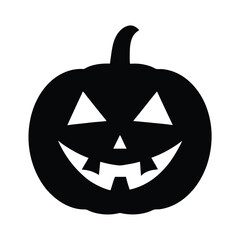 Halloween pumpkin with a scary carved face, isolated on white