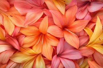 Obraz premium A vibrant arrangement of peachy orange flowers.