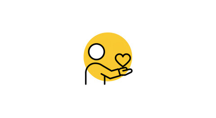 Obraz premium Giving Love - Minimalist Icon with Heart