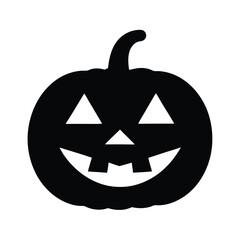 Halloween pumpkin with a scary carved face, isolated on white
