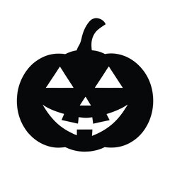 Halloween pumpkin with a scary carved face, isolated on white