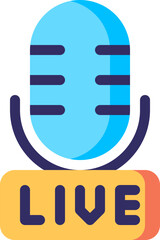 live broadcast illustration on a white background   