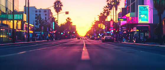 Colorful Sunset On Hollywood Boulevard