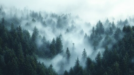Fototapeta premium Misty mountain forest landscape