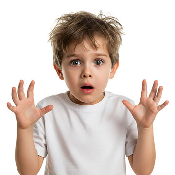 boy with hands up