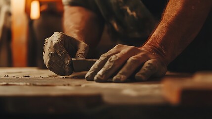 Potter's Hands Shaping Clay