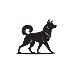 Stylized Dog Icon – Black Silhouette Pet Logo