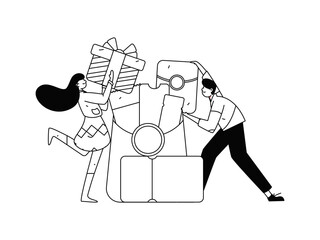 Online shopping e-commerce coupon concept flat vector concept operation hand drawn illustration
