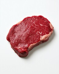 Fototapeta premium Red Meat: A prime cut of raw red meat, showcasing its rich color and textures, ready for culinary creation.