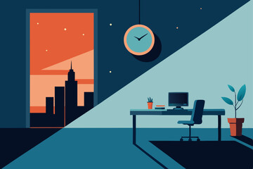 office in a realm where time moves backwards