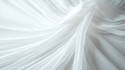 Obraz premium White fabric drape texture soft flowing pleats and folds for elegant designs