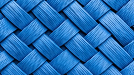 Blue Woven Texture with Interlaced Strands in a Detailed Pattern