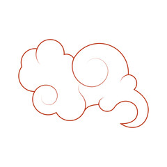 Chinese Cloud Pattern Ornament. Flat Vector Illustration.