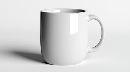 Obraz premium White ceramic mug clean minimalist product mockup
