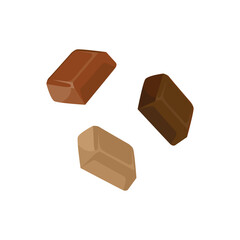 Chocolate bar vector. Chocolate bar on white background.