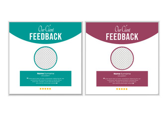 Client testimonial or client feedback vector design template