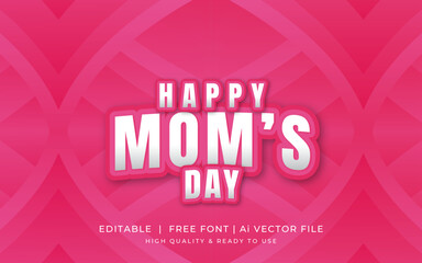 mother day with editable text effect. pink background