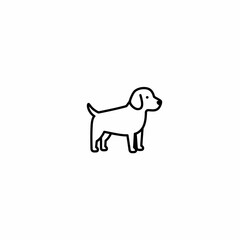 Minimalist Dog Outline: Simple Pet Icon for Graphic Design