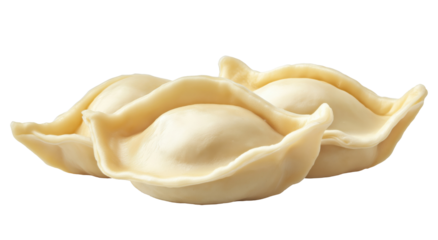 Boiled dumplings isolated on transparent background
