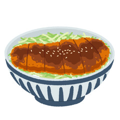 ソースカツ丼のイラスト