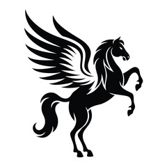 Running wild mustang horse animal silhouette vector illustration