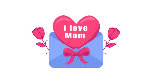 An animated envelope displaying a mother's day message