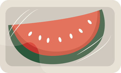 fresh watermelon in packaging ilustration