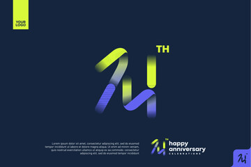 Modern 74th Anniversary Celebration with Gradient Number and Minimalist Design for Corporate or Startup Branding