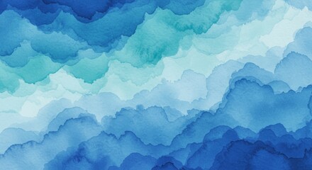 Obraz premium Abstract Blue Watercolor Background Texture Painting