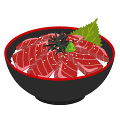 マグロ丼のイラスト