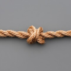 Light Brown Rope Knot on Gray Background