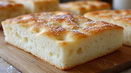 Delicious Homemade Focaccia Bread, Close Up