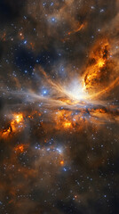 Fototapeta premium Majestic Spiral Galaxy Surrounded by Interstellar Dust and Cosmic Beauty