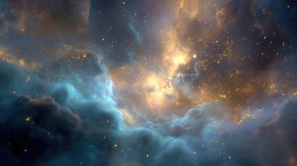 Fototapeta premium Colorful nebula in space