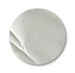 crumpled round glued sticker isolated