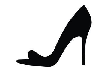 High heels icon set. Women's high heel shoes vector. Shoe high heel vector silhouette collection. Ladies heels vector illustration