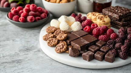 Delicious Chocolate and Raspberry Dessert Platter