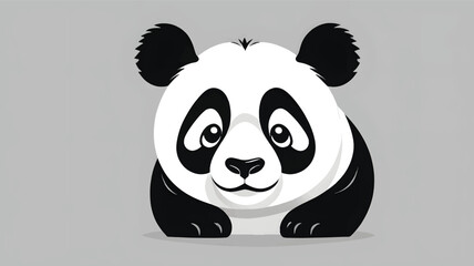 Cute Cartoon Panda Icon in Vector Style